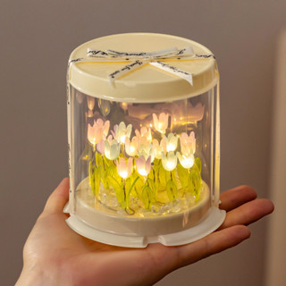 โคมไฟดอกทิวลิป ไฟตกแต่งดอกไม้ LED ทําเองDIY ของขวัญวันวาเลนไ…