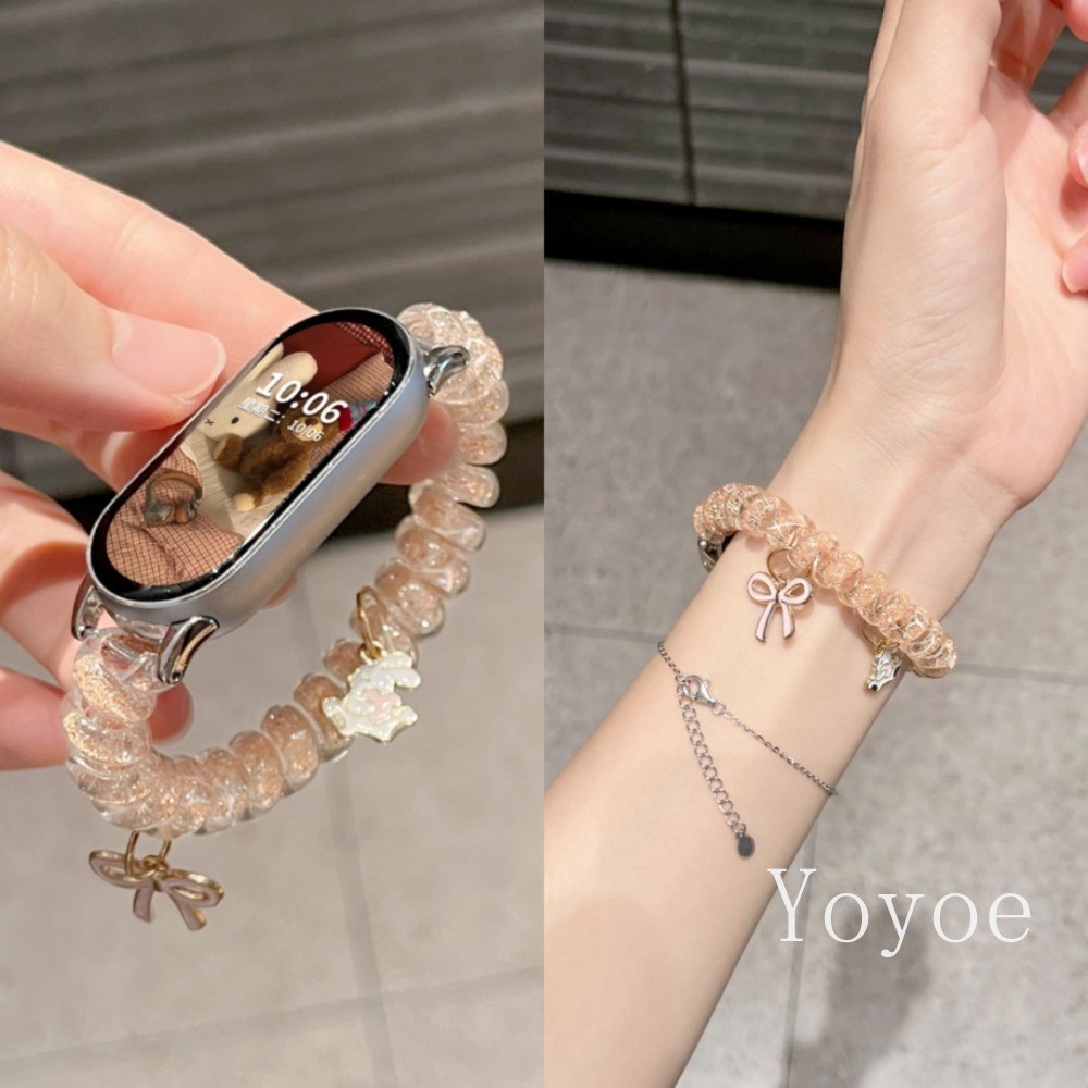 ส่องแสงโบว์สําหรับ ไมล์ วงดนตรี 10 9 8 7 มือโปร 6 5 4 3 สร้อยข้อมือยืดหยุ่น คอร์เรีย สําหรับ เสี่ยวหมี่ ไมล์band 9 8 คล่องแคล่ว วงดนตรีอุปกรณ