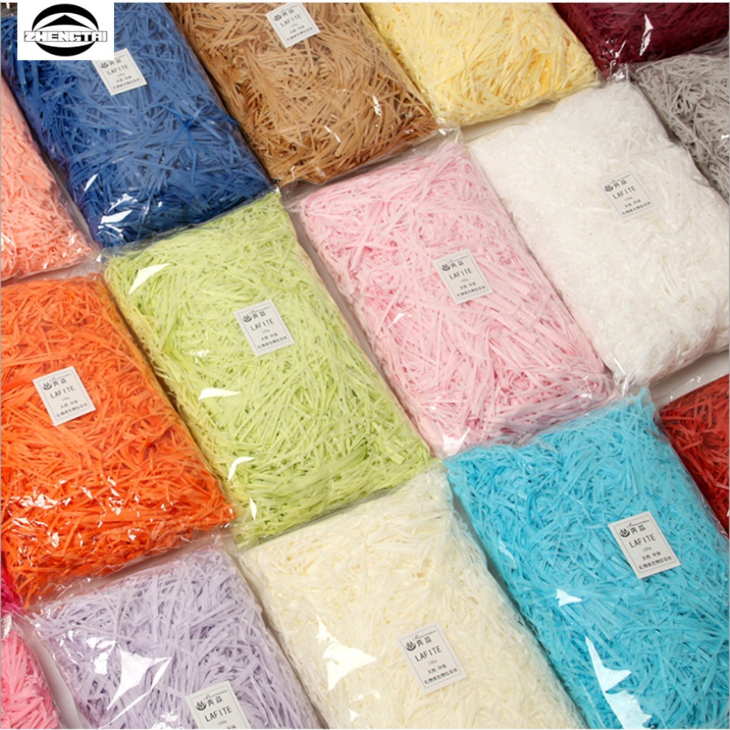 ราเฟีย วัสดุห่อกล่องของขวัญ DIY สีสันสดใส ขนาด 100 กรัม เหมาะสำหรับตกแต่งงานปาร์ตี้คริสต์มาสและวันวาเลนไทน์