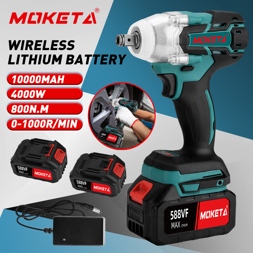 MOKETA บล็อกไฟฟ้าไร้สาย บล็อกแบตประแจไฟฟ้าไร้สาย สามารถเพิ่มดอกสว่านได้ Brushless Electric Wrench