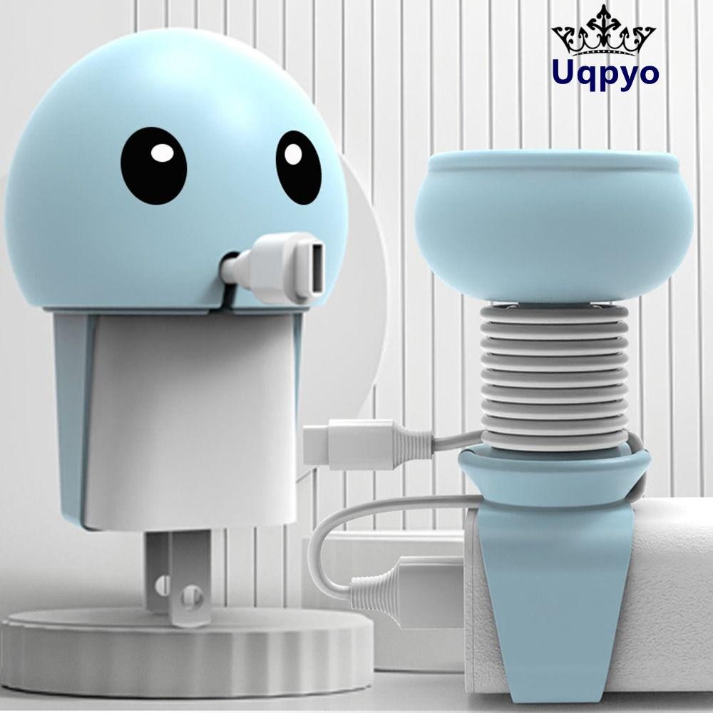 ที่ม้วนเก็บสายเคเบิลข้อมูล uqpo, หัวเข็มขัดเก็บสายเคเบิลเดสก์ท็อปการ์ตูนมัลติฟังก์ชั่น, เข็มขัดผูกพันซิลิโคนแบบพกพาฝาครอบป้องกันสายเคเบิลข้อมูล