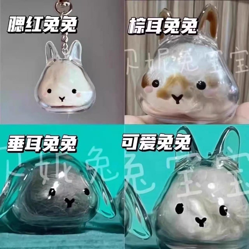กล่องเก็บผมกระต่ายใสแขวน Gaunt Rabbit Hair Storage Capsules แพ็คเกจสะสมที่ระลึก แพ็คเกจพวงกุญแจ แขวน - รูปที่ 4