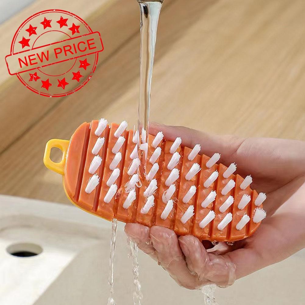 มัลติฟังก์ชั่น Bendable แปรงทําความสะอาดผักและผลไม้ทําความสะอาดในครัวเรือนและห้องครัว G9w0