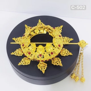 Hair Accessories Alloy Crownช้องมาลีทอง เสริมความอ่อนช้อยให้ทรงผมนางรำน้อย ด้วยช้องท้ายสีทอง ดีไซน์ไทยแท้