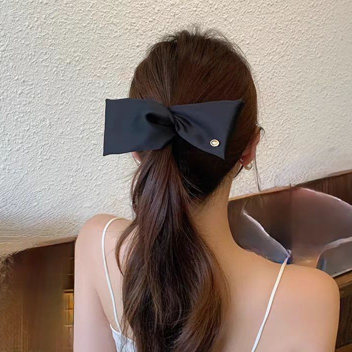 ซาตินสไตล์เกาหลี ลายจุดแบบเบาๆ กิ๊บรัดผมสำหรับผู้หญิง สไตล์พรีเมียม สำหรับผมกึ่งผูก