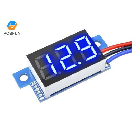 Pcbfun 0.36 นิ้วโวลต์มิเตอร์จอแสดงผลดิจิตอลสามสาย DC0 ~ 99.9V