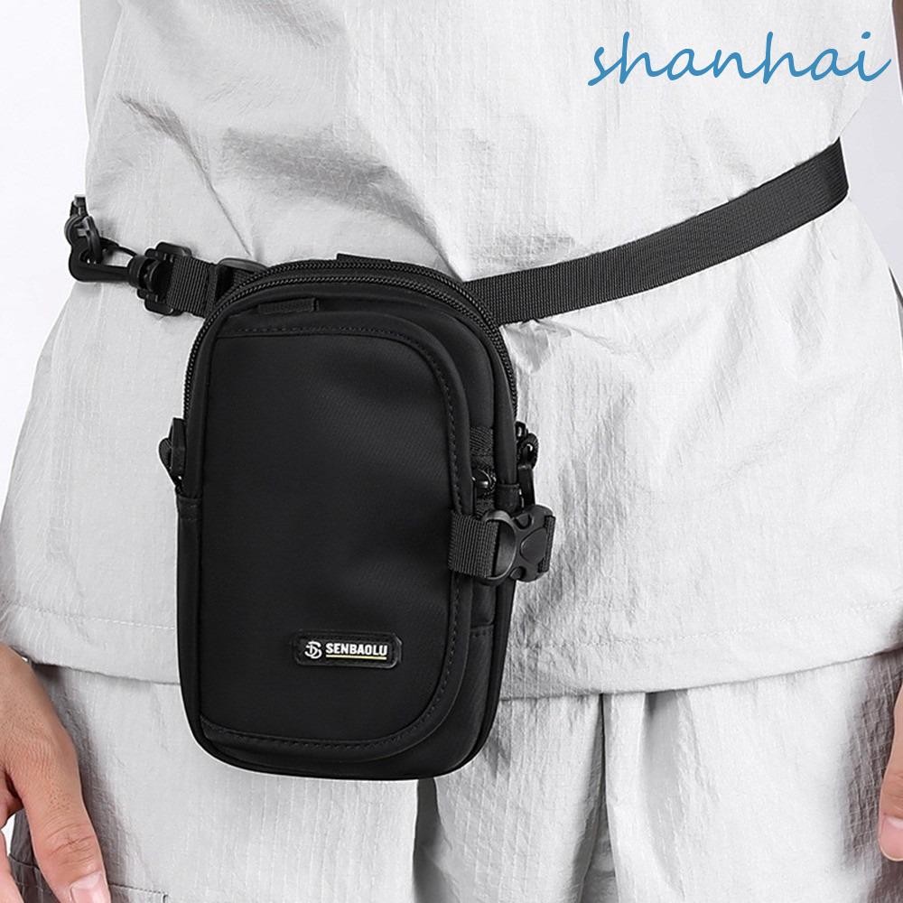 SHANHAI กระเป๋าสะพายข้างผู้ชาย,กระเป๋าสะพายไหล่ขนาดเล็กความจุขนาดใหญ่ลําลอง,แฟชั่นหลายกระเป๋ากระเป๋าเก็บโทรศัพท์ทรงสี่เหลี่ยมอเนกประสงค์แคมป์ปิ้ง