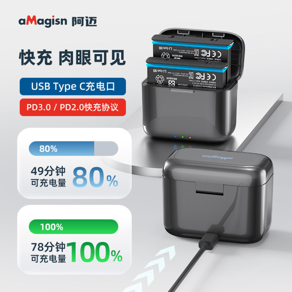 AMagisn สําหรับ Insta360 X4 แบตเตอรี่ Fast Charging Case 360 Storage 360X4 อุปกรณ์เสริมสําหรับกล้องก