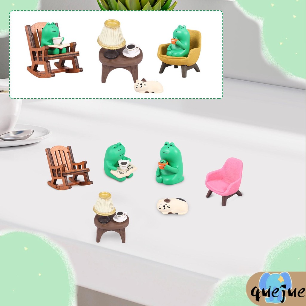 จําลองกบแมวหุ่นพลาสติกขนาดเล็กแมวกบรูปปั้นสําหรับโฮมออฟฟิศห้องนอน ร้านค้า7777