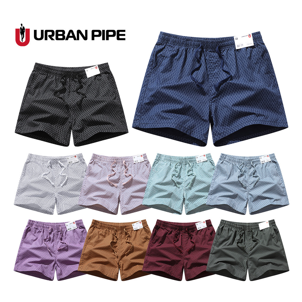 URBAN PIPE กางเกงขาสั้นผู้ชาย 28-34 สั้นเหนือเข่า เอวยางยืด ผ้ายืด Printed Cotton Shorts 226116