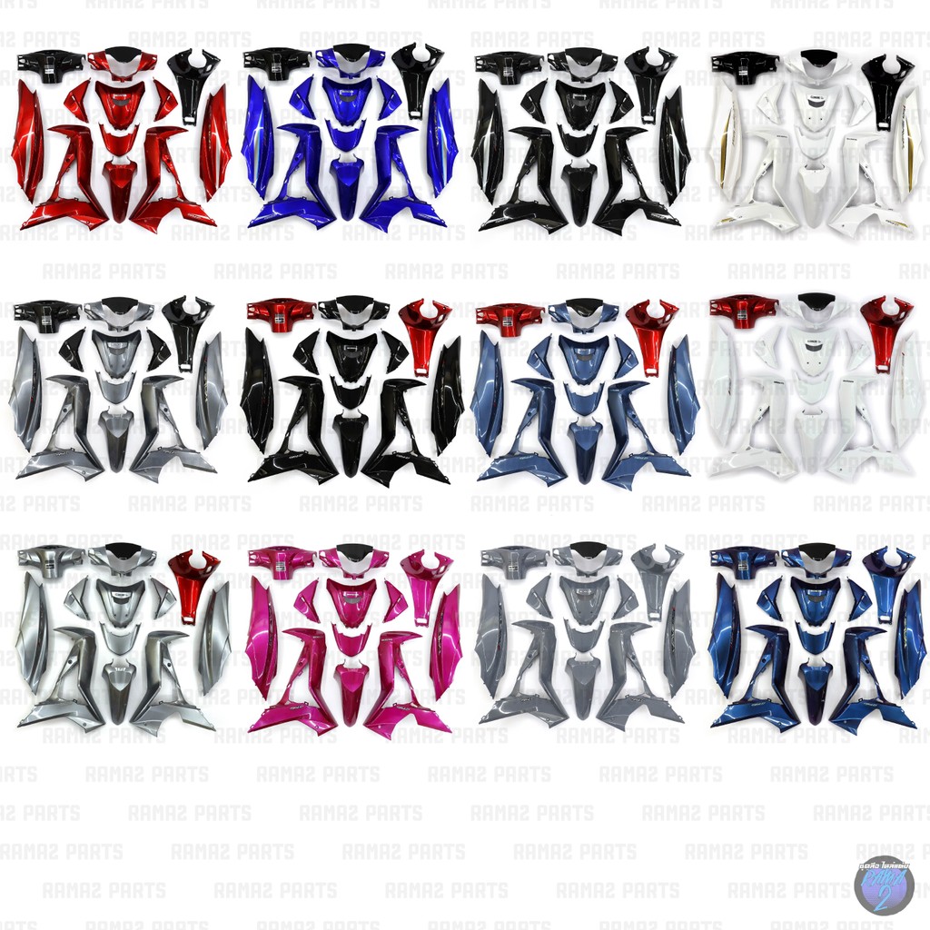 Rama2Parts ชุดสีเวฟ125i LED wave125iLED (ชุด13ชิ้น)ชุดสีWave 125i LED ปลาวาฬ ชุดสีWave125i LED ชุดสี