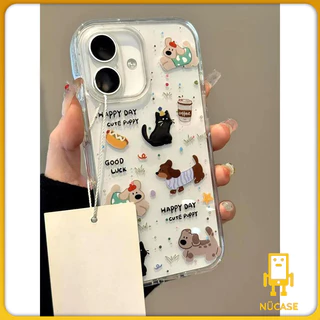 น่ารัก คิตตี้ เคสไอโฟน สําหรับ IPhone 13 17 16 11 12 14 Pro Max XR XS X 7Plus 8Plus Max 15 7 8 Plus เปลือกอ่อนโปร่งใส
