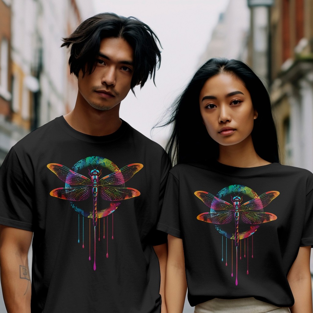 จัดส่ง 24 ชั่วโมง 100% Design 3D Fairy Dragonfly V2 - เสื้อยืด Distro พรีเมี่ยมดั้งเดิม 3D Fairy Dra