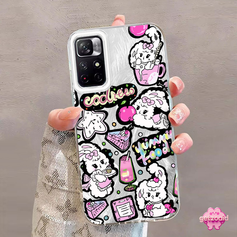 Redmi กระต่ายอาหารขนมหวาน IMD โฮโลแกรม Feather กรณีแฟชั่นเหมาะสําหรับ Redmi หมายเหตุ 9A 9I 12 9C 13 