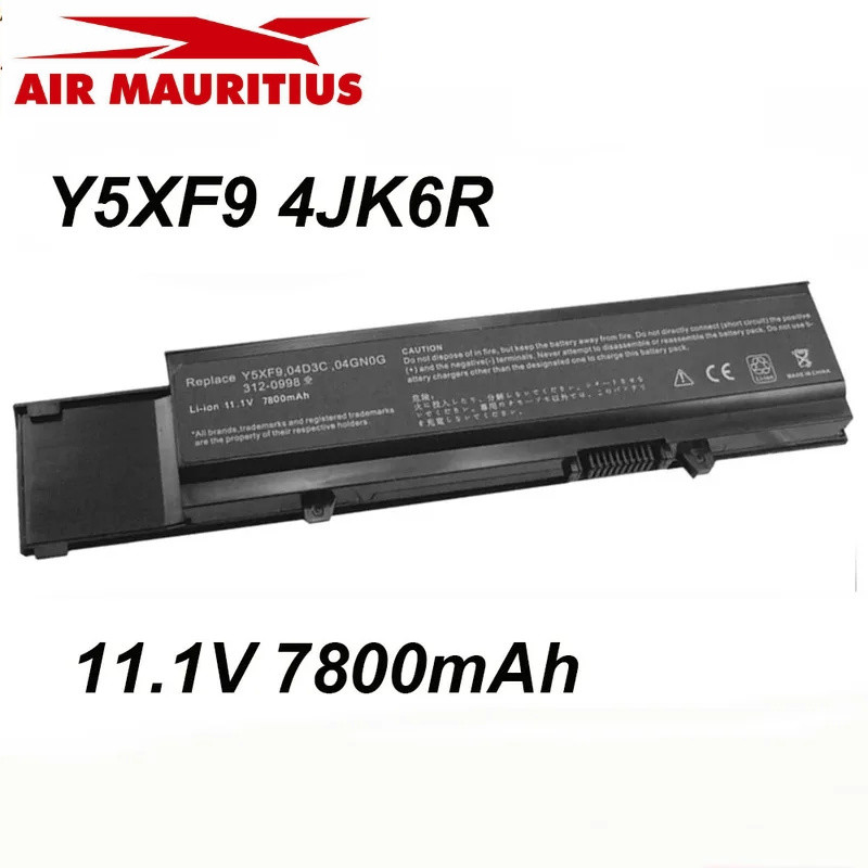 แบตเตอรี่แล็ปท็อป  Y5XF9 4JK6R 11.1V 7800mAh สำหรับ DELL VOSTRO 3400 3500 3700 Series CYDWV 04D3C 0T