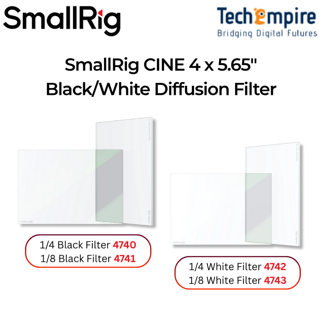 SmallRig CINE 4 x 5.65 "Black & White Diffusion 1/4 & 1/8 Cinema Square Filter (สี่เหลี่ยม) 4740 474