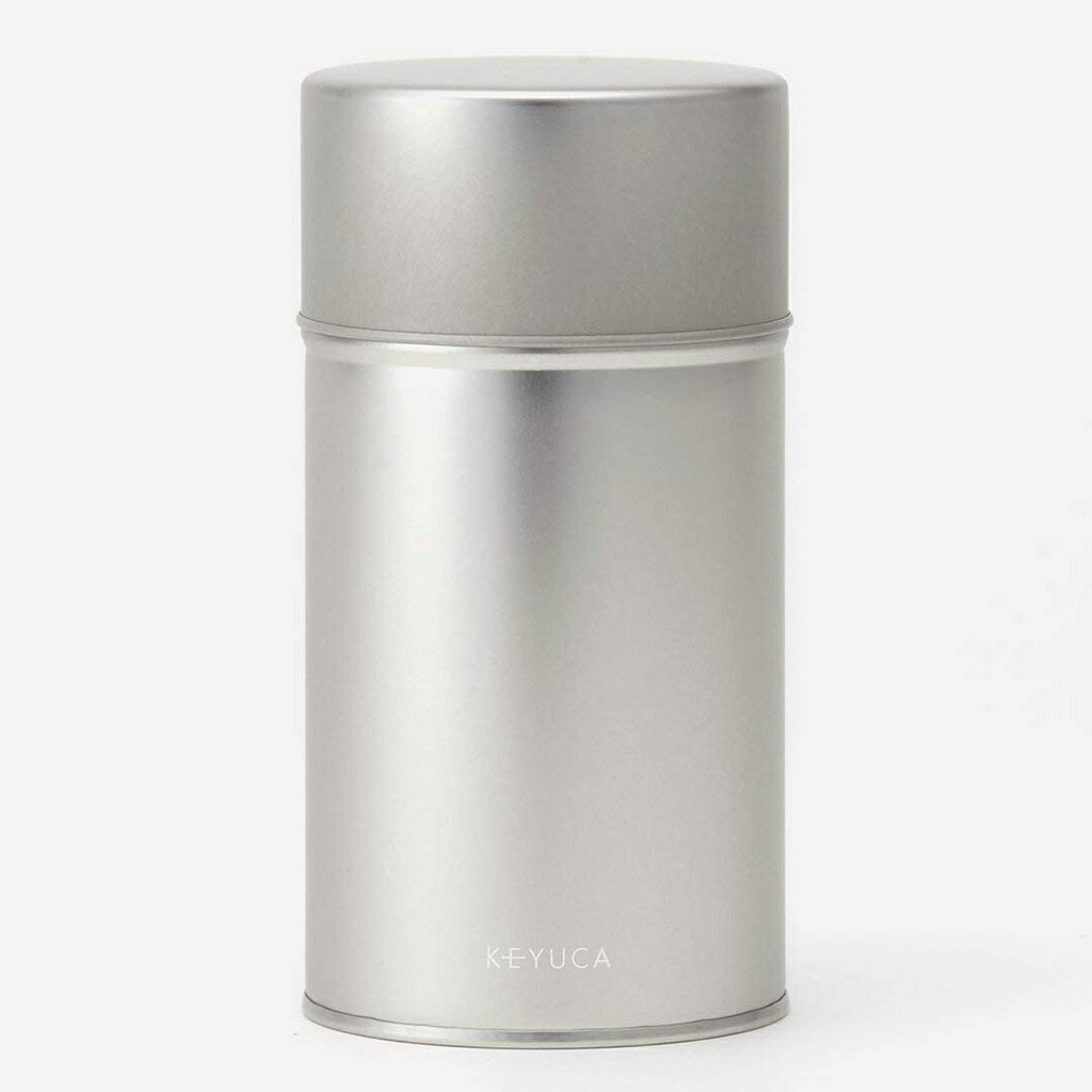 [KEYUCA] KEYUCA Fabric Tea Canister (200g Silver Steel) Made in Japan Tea Canister for Green Tea, Se
