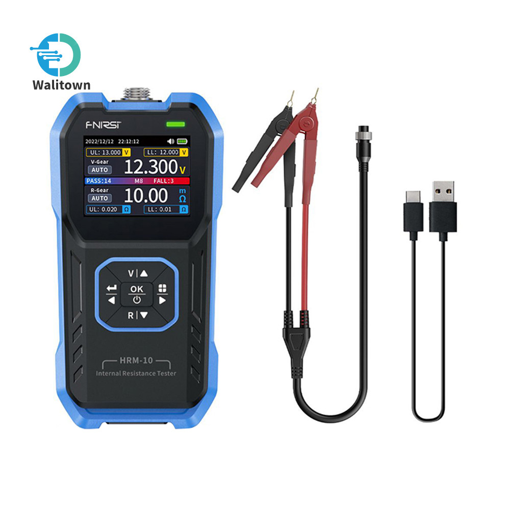 FNIRSI HRM-10 18650 แบตเตอรี่ลิเธียมแรงดันไฟฟ้าเครื่องทดสอบความต้านทานภายในเครื่องทดสอบตัวเก็บประจุแ