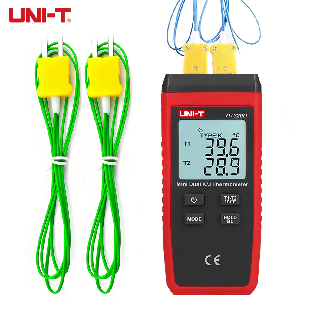【From Thailand】UNI-T UT320D UT320A เครื่องวัดอุณหภูมิ แบบสัมผัส ขนาดเล็ก เทอร์โมสตัท ช่องคู่ K/J เพื่อจัดเก็บข้อมูลโดยอัตโนมัติ