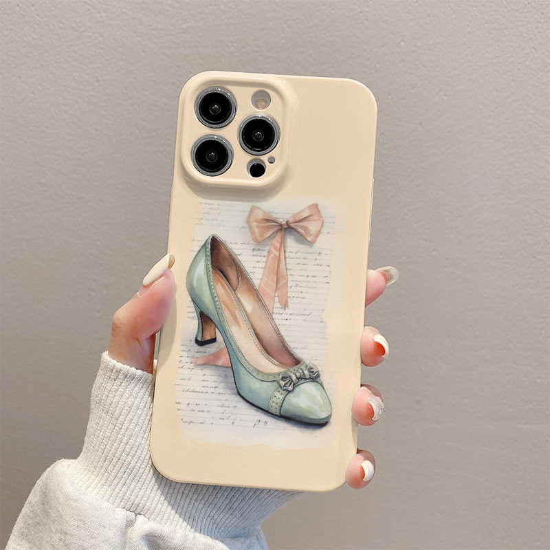 气质女王蝴蝶结高跟鞋手机壳ipone15苹果14promax轻奢高级感硬壳