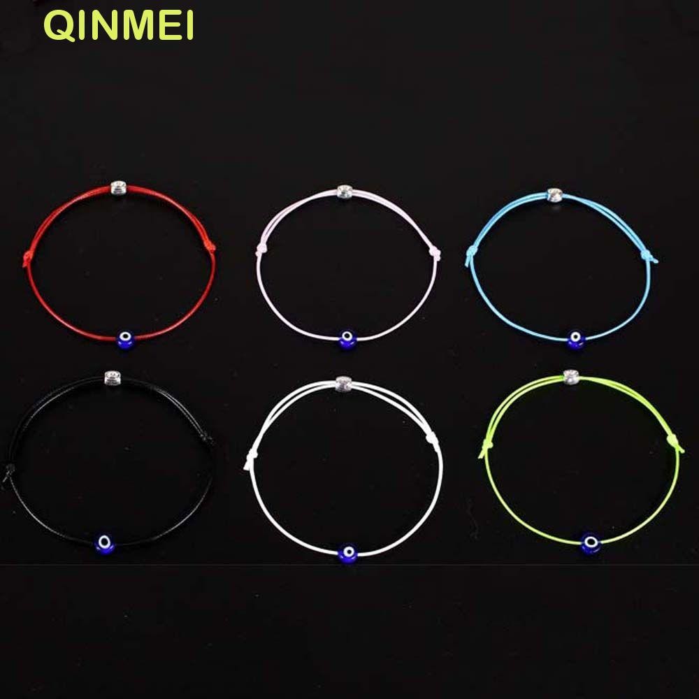 สร้อยข้อมือแบบ Evil Eye 6 สี จาก QINMEI - ปรับขนาดได้ สำหรับผู้หญิงและผู้ชาย เป็นของขวัญที่สวยงามและเป็น_amulet_ที่เหมาะสำหรับทุกโอกาส