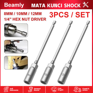 3PCS 1/4" Adapter Soket Kunci Pas Ekstension Panjang 150mm Mata Kunci Shock Impact Kunci Socket CR-V