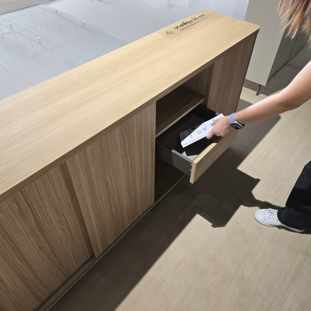 SB Design Square ตู้เก็บของ ขนาด 160 ซม รุ่น VALLEY สีไม้อ่อน (ความลึก 35 ซม.) (W160XD35XH75 ซม)  แบรนด์ SB FURNITURE - รูปที่ 4