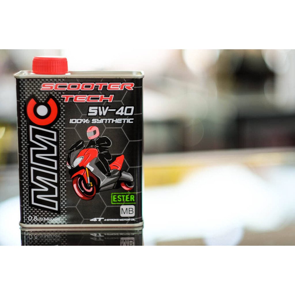 น้ำมัน MMC SCOOTER TECH 4T 5W40 MMC Scooter tech 5w40 ขนาด 0.8L สูตรสังเคราห์ 100% Synthetic ESTER