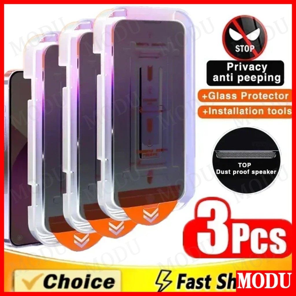 3PCS Anti-Spyความเป็นส่วนตัวกระจกนิรภัยป้องกันหน้าจอสําหรับiPhone 17 16 16E 11 12 13 14 15 Pro Max XS Max XR X 6 7 8 Plus SEคลุมทั้งหมดAnti Spyความเป็นส่วนตัวกระจกนิรภัย