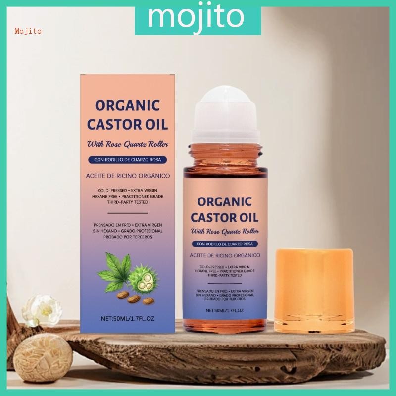 Mojito น้ํามันหล่ออินทรีย์พร้อม Rose Quartz Roller Pure Cold-Press Hexane-Free สําหรับการเจริญเติบโต