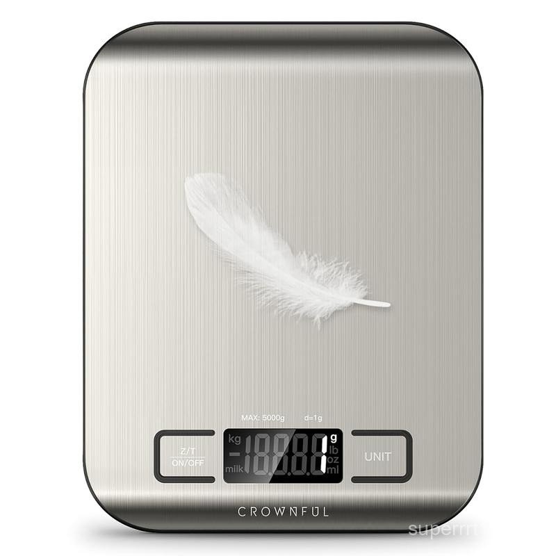 CROWNFUL Food Scale, 11 lb Digital Kitchen Scales Weight Ounces and Grams for Cooking and Baking, 6 