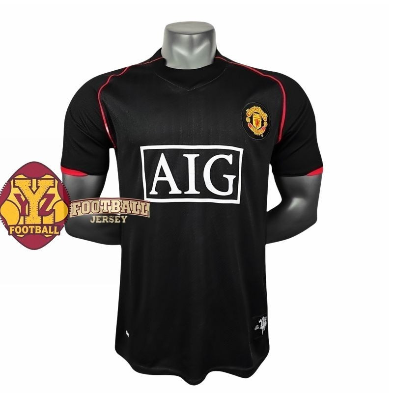 เสื้อยืมบ้านวินเทจของแมนเชสเตอร์ยูไนเต็ดปี 2007-2008 ลาย.CR7 โรนัลโด้ #7 สำหรับผู้ชายคุณภาพดี