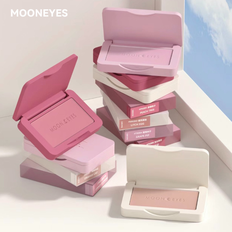 Mooneyes Moon Eyes โรแมนติก Collector Collection Powder Blusher Matte บวมสี Brightening High Gloss Polychrome Blusher Face แต่งหน้าแป้ง Blusher