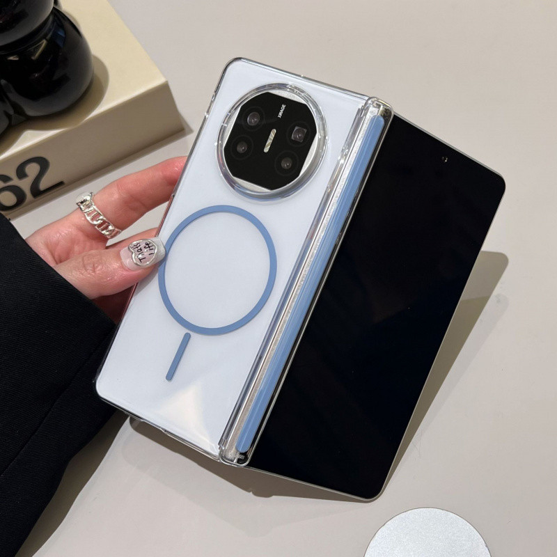 หรูหราโปร่งใสเต็มบานพับป้องกันแม่เหล็กสําหรับ Huawei Honor Magic V5 V3 VS3 V2 VS2 Pura X Mate X6 X5 
