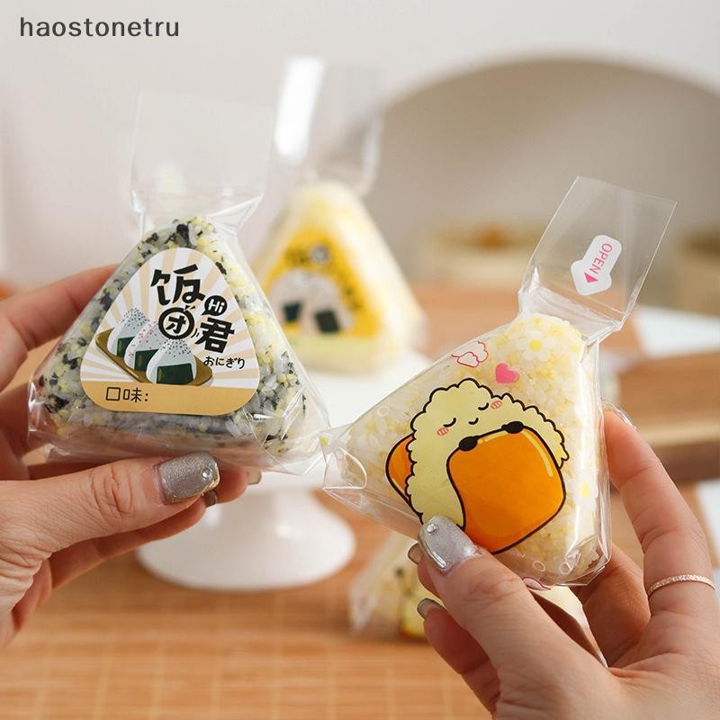 OST 50 ชิ้นน่ารักการ์ตูนสามเหลี่ยมข้าว Nori Onigiri กระเป๋าบรรจุภัณฑ์ซูชิกระเป๋าซูชิทําแม่พิมพ์ Bento Accessorie N