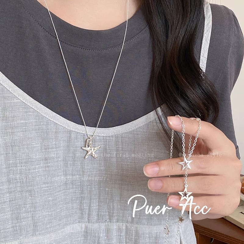 ผู้หญิงวินเทจกลวงดาวคอโซ่ที่เรียบง่ายหรูหราแฟชั่นสร้อยคอ เจ908