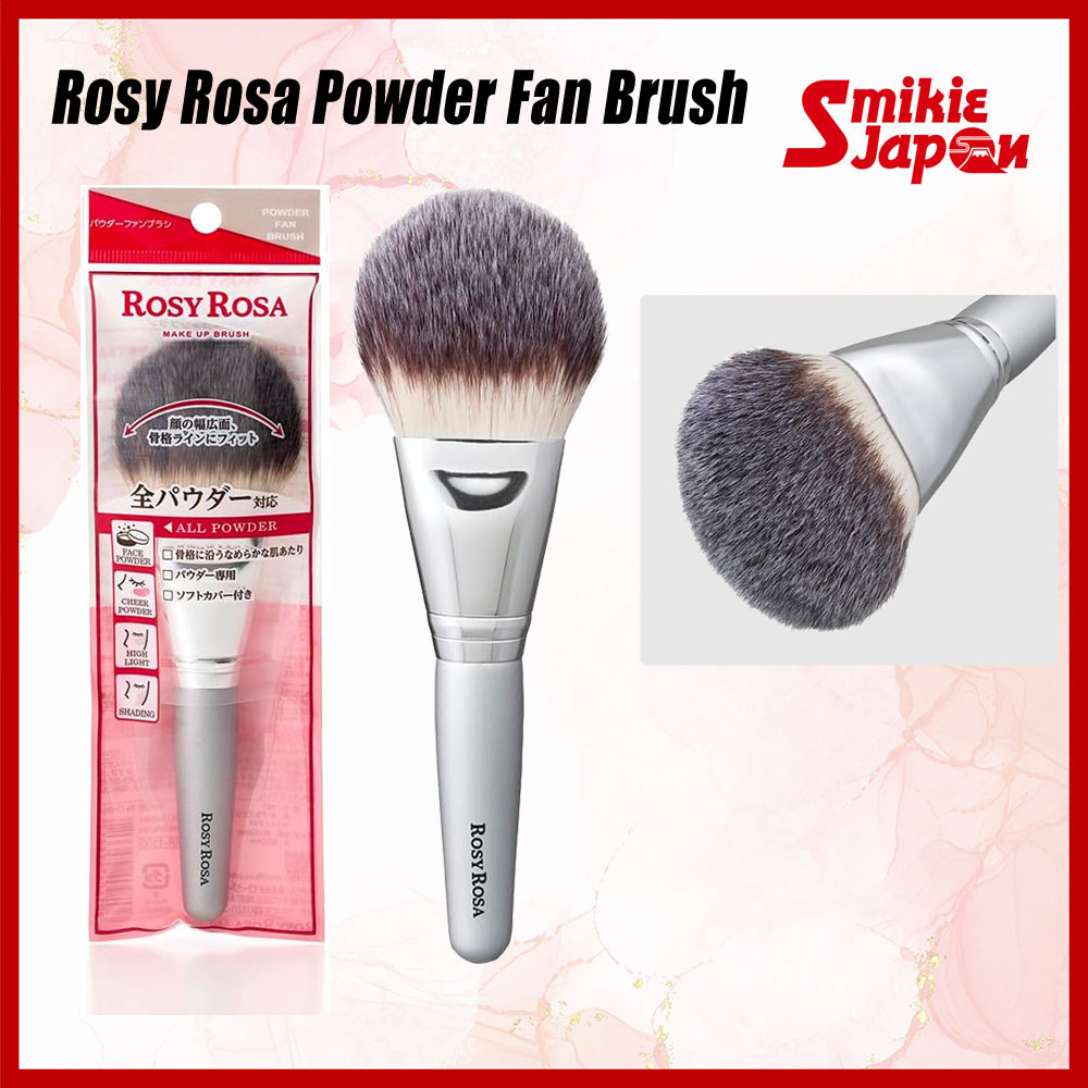 Rosy Rosa Powder Fan Brush (Makeup Brush for All Powders) Direct From Japan