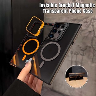 หรูหราโปร่งแสงแม่เหล็กเลนส์โลหะวงเล็บเคสโทรศัพท์สําหรับ Sams…