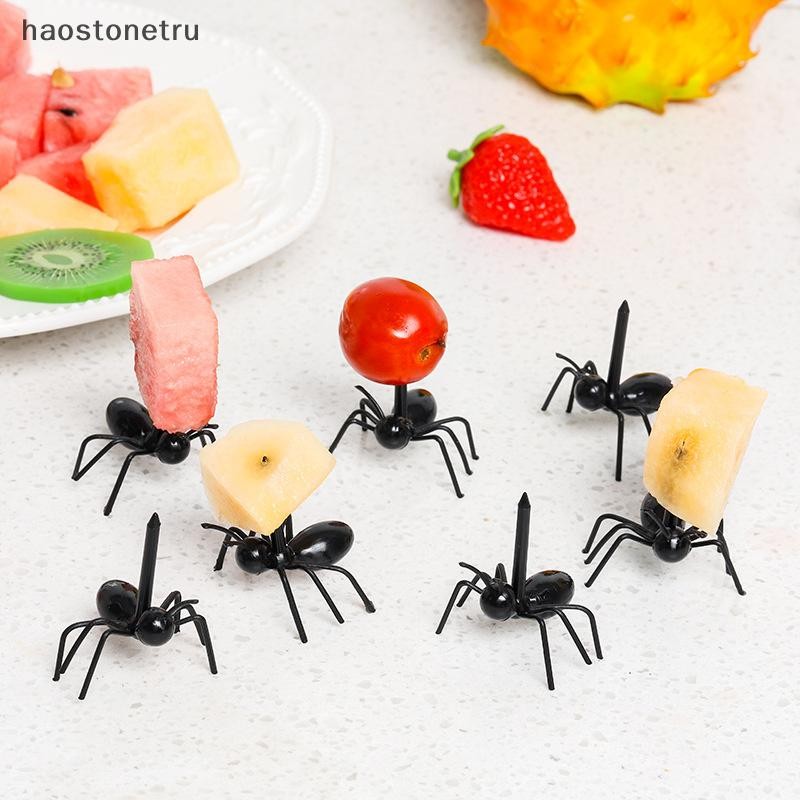 OST Ant ไม้จิ้มฟันส้อมผลไม้ขนม (12 ชิ้น) อาหารมดแบบใช้ซ้ําได้ Pick สัตว์อาหารเรียกน้ําย่อยส้อมสําหรับขนมเค้กขนม N