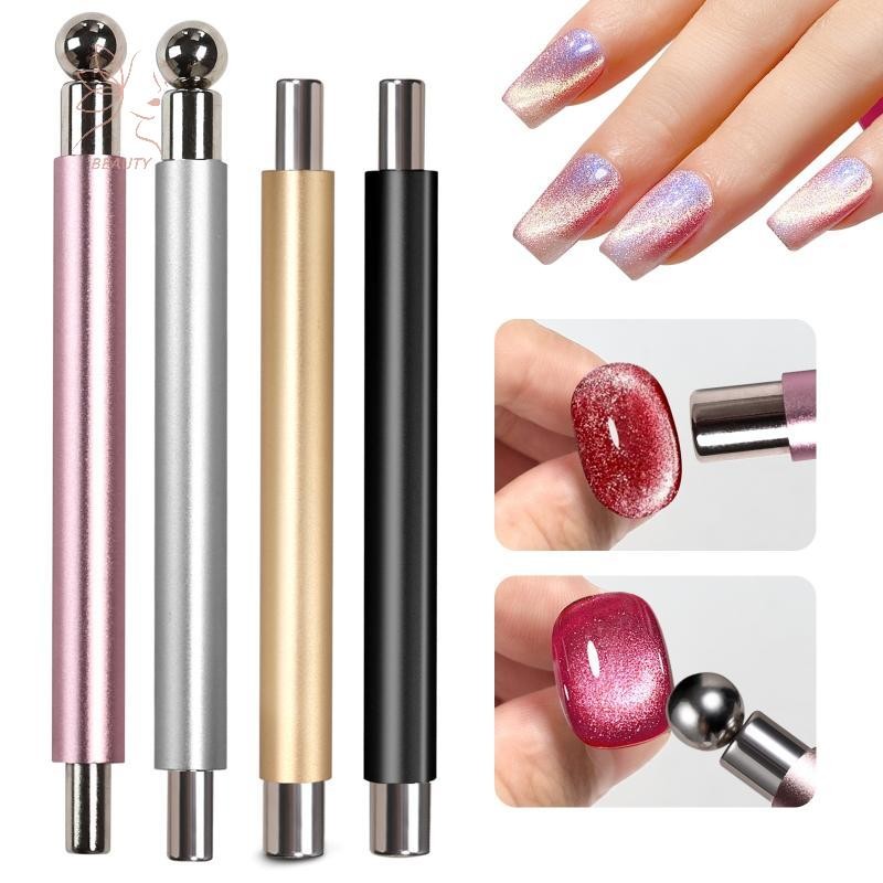 [maybeauty] Magnetic Double-end Eye Nail Magnetic Stick พร้อมลูกเหล็ก Super Strong Gel Polish Magnet Pen เล็บเครื่องมือแม่เหล็ก {TH}