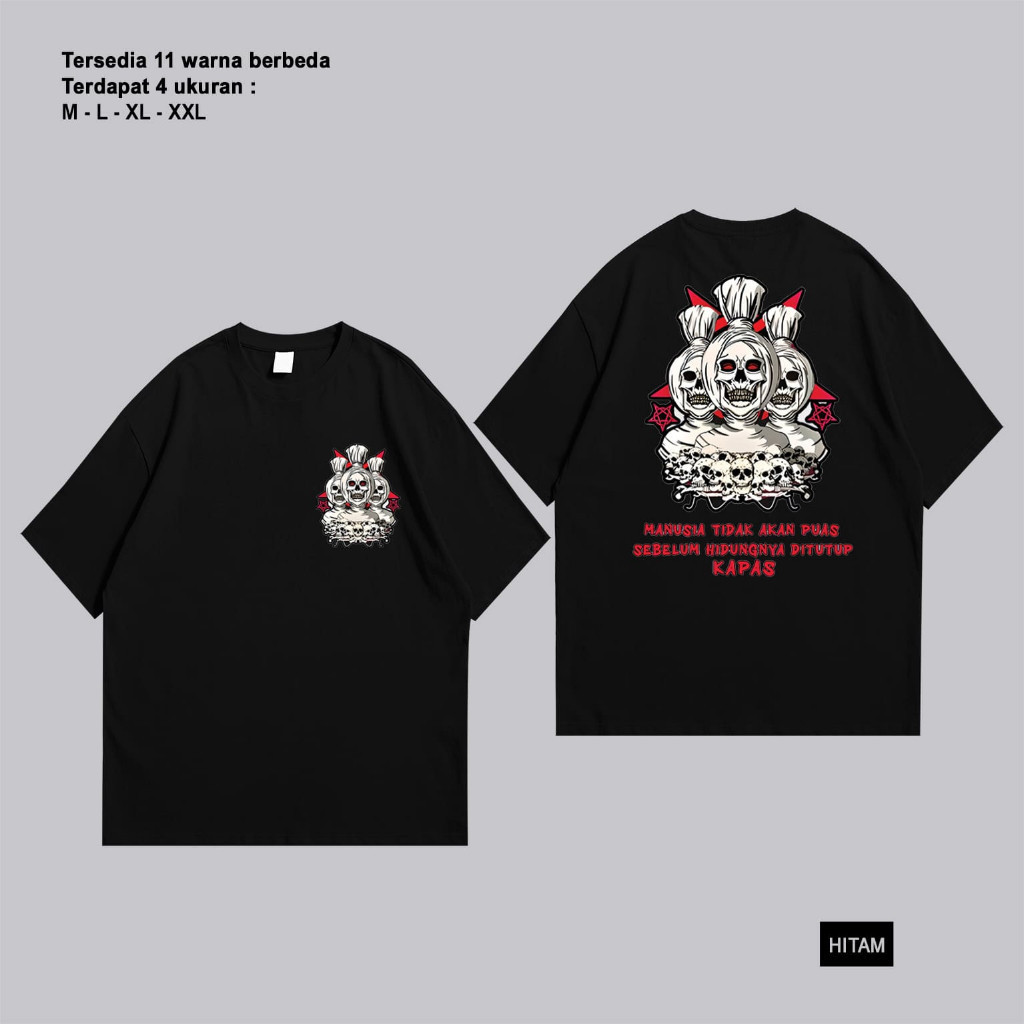 เสื้อยืด Distro HUMAN NOT JUST SATISFIED BEFORE THE NOSE CLOSED COTTON Viral เสื้อใหม่ล่าสุด POCONG 