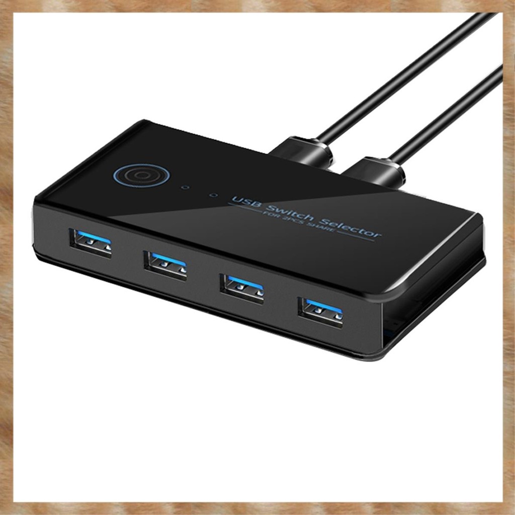 [KYG] USB KVM Switch USB Shared Switcher 2 in 4 Out สําหรับแล็ปท็อปพีซีคีย์บอร์ดเมาส์เครื่องพิมพ์ US