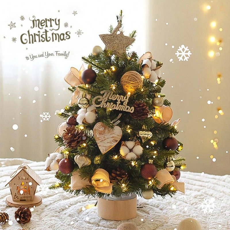 ต้นคริสต์มาส ต้นคริสต์มาสพร้อมไฟ ต้นคริสมาสต์ขนาดเล็ก ของตกแต่งคริสมาสต์ Christmas tree