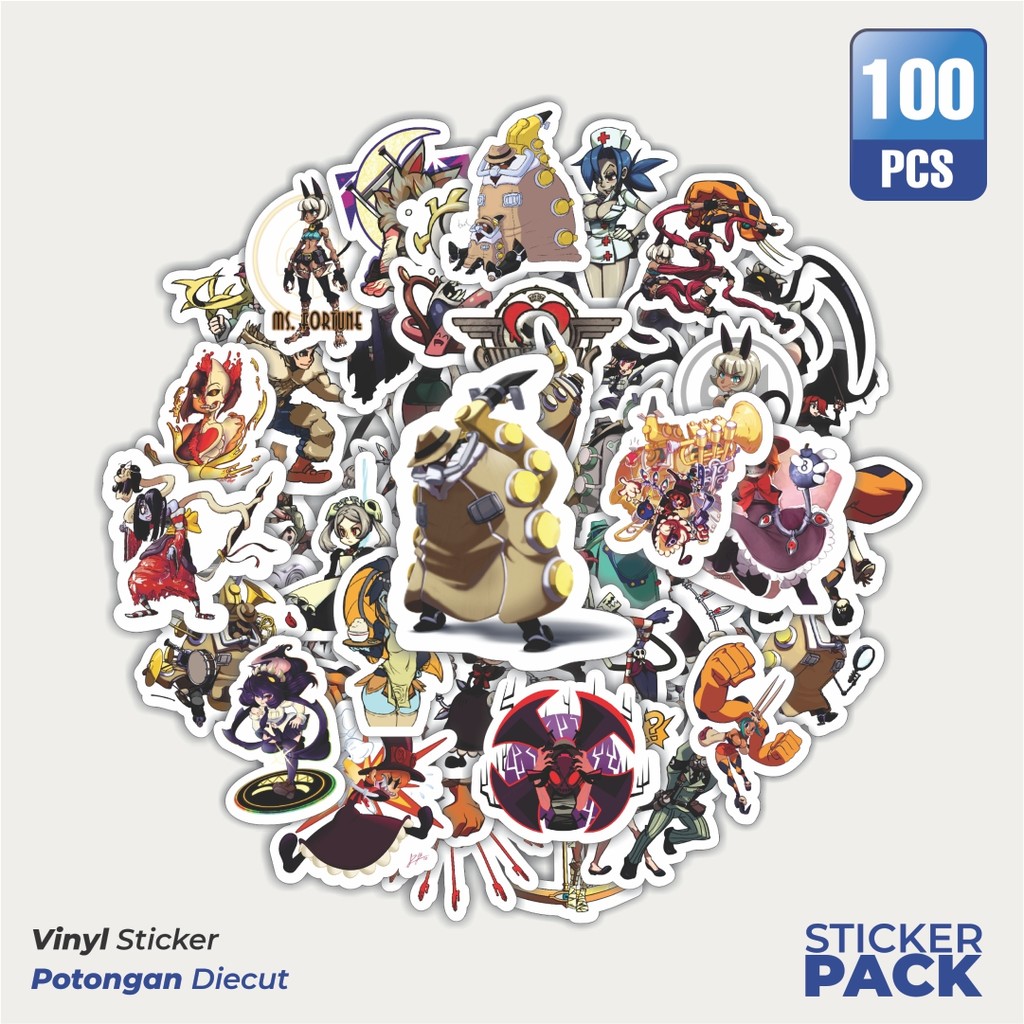 สติ๊กเกอร์ 100 ชิ้น ชุดเกม Skullgirls Character Mix 3 สติ๊กเกอร์สุนทรียศาสตร์กันน้ํา - สําหรับแล็ปท็