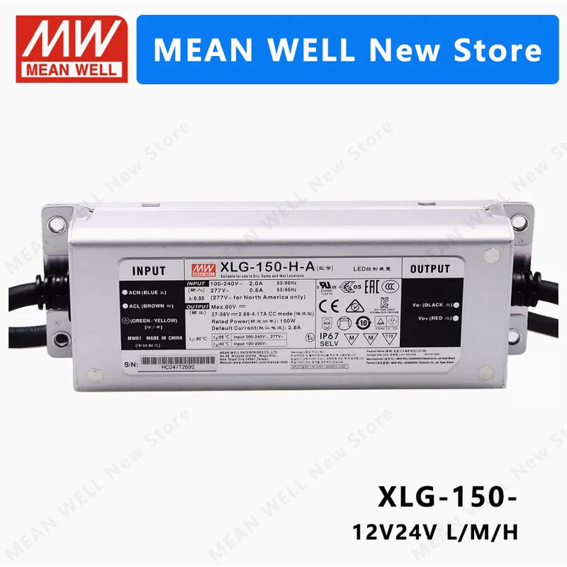 แหล่งจ่ายไฟ MEAN WELL XLG-150 XLG-150-12-A XLG-150-24-A XLG-150-M-AB XLG-150-HA XLG-150-H-AB MEANWEL