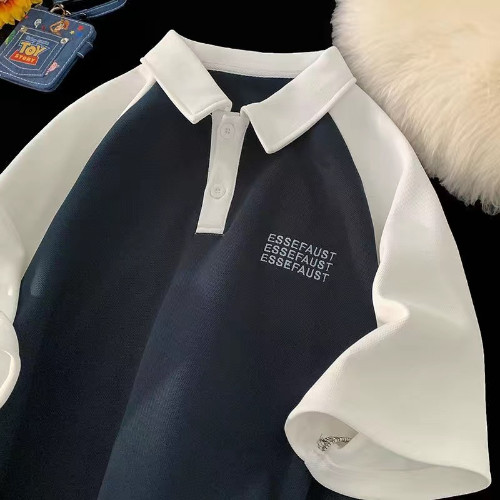 ProMan666 เสื้อยืดคอปกผู้ชาย  เสื้อโปโลลำลอง  ชุดคู่รัก  เรียบง่าย แมทช์ลุคง่าย - รูปที่ 2