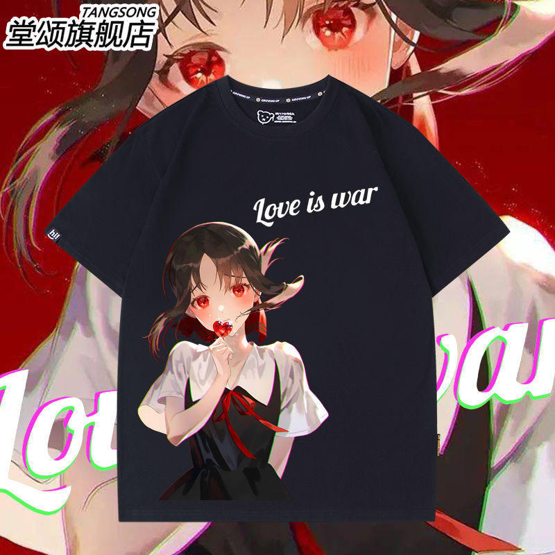 ใหม่ Miss Kaguya Wants Me to Confess อะนิเมะผ ้ าฝ ้ ายแขนสั ้ นเสื ้ อยืดผู ้ ชายผู ้ หญิง Kaguya K