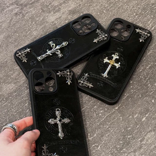 ใหม่ 3D โลหะ Cross Corolla ป้ายหนังสําหรับ iPhone 17 ProMax 16 15 14 13 12 11 Pro Max 14 15 16 Plus X XS XR XSMAX การออกแบบครอบคลุมเต็มรูปแบบ Anti Falling ฝาครอบ