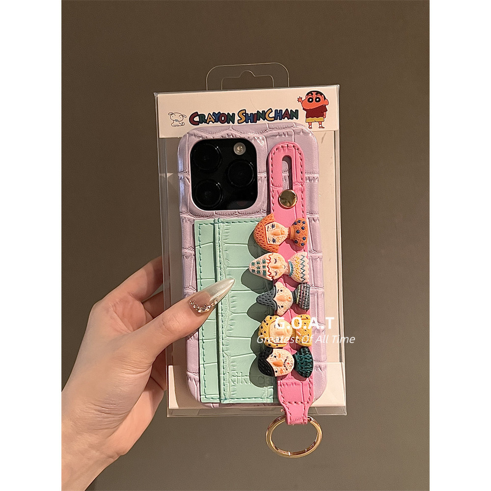 🚀Fast shipping🧸 สีน่ารัก+สายรัดข้อมือ+กระเป๋าบัตรสําหรับ iPhone iPhone 17 16 12 15 14 13 Pro Max iPhone 11 เคสiPhoneป้องกันAnti-Dropปกหลังกรณี - รูปที่ 6