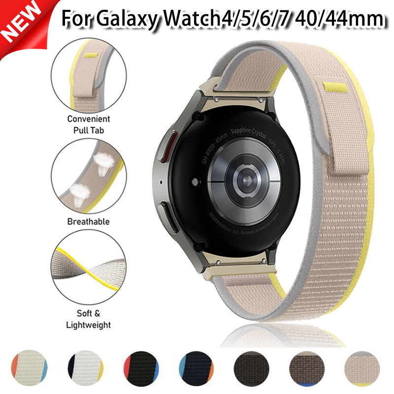 ไนลอนสายกีฬาสําหรับ Samsung Galaxy Watch 6 คลาสสิก 43 มม. 47 มม.ใช้งานร่วมกับ Galaxy Watch 7 6 5 4 40 มม.44 42 46 มม.5 Pro 45 มม.Correa สร้อยข้อมือ
